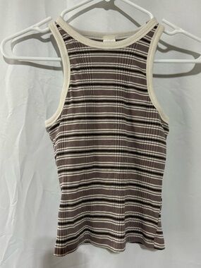 PINK Victoria's Secret Striped Multi-Rib Cotton Tank size XS